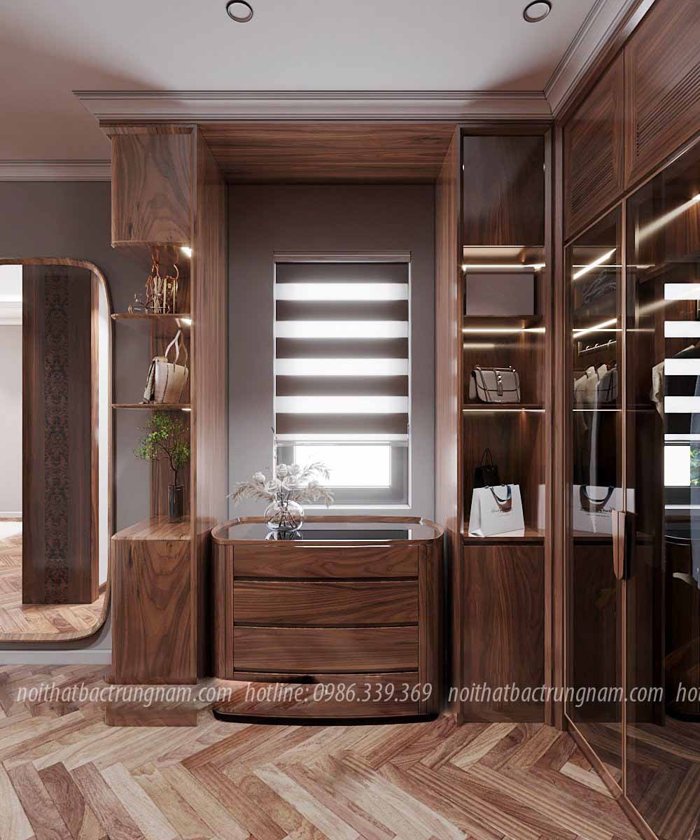 Thi công nội thất tân cổ điển gỗ óc chó CityLand Gò Vấp