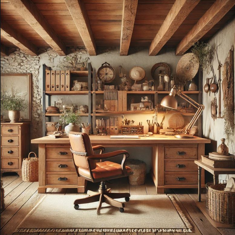 Góc làm việc phong cách Rustic