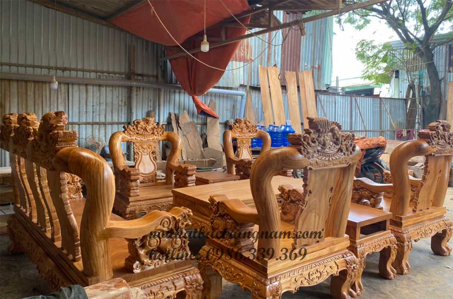 mau ban ghe phong khach cham nghe go go do