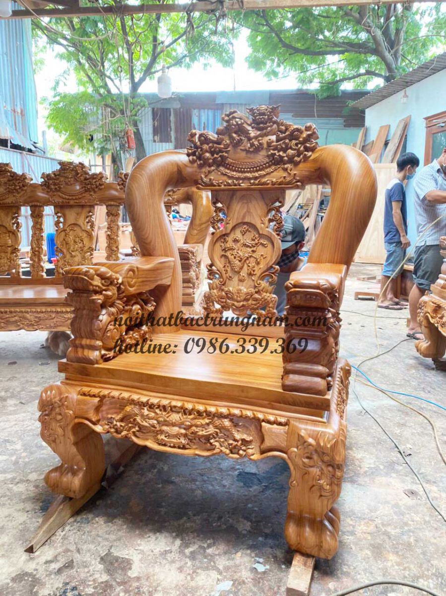 bo salon phong khach go do cham nghe