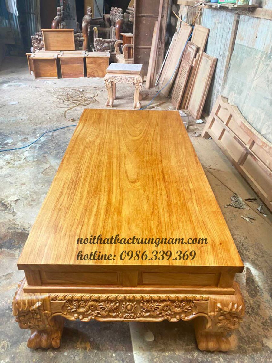 bo salon phong khach go do cham nghe