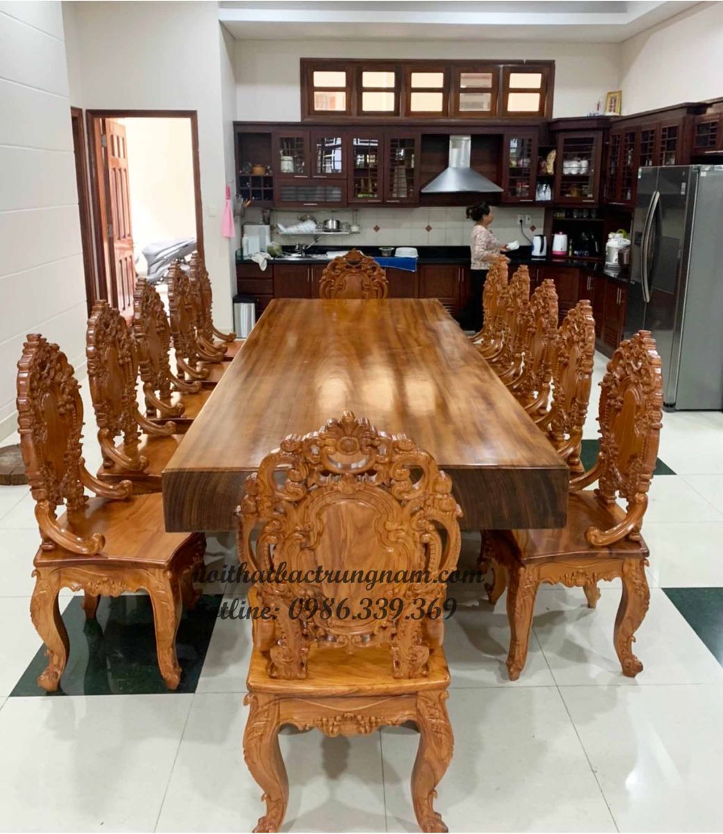 bàn ghế phòng ăn gỗ gõ đỏ