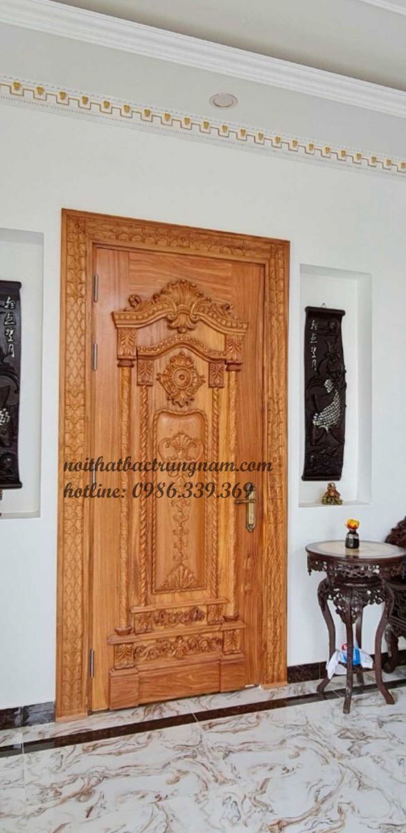 Bộ cửa phòng tân cổ điển gỗ gõ đỏ CP08GD