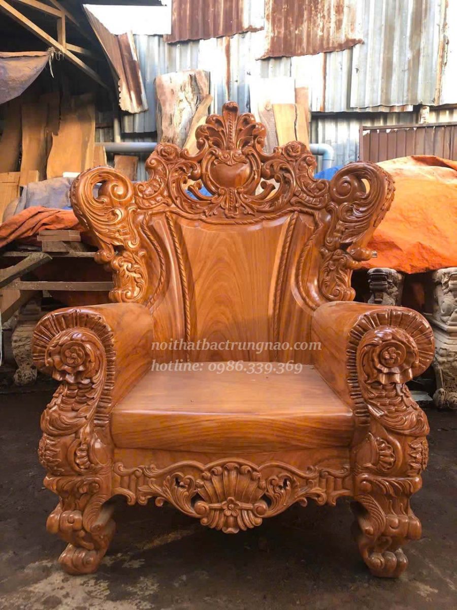 Bộ sofa hoàng gia gỗ gõ đỏ CP15GD