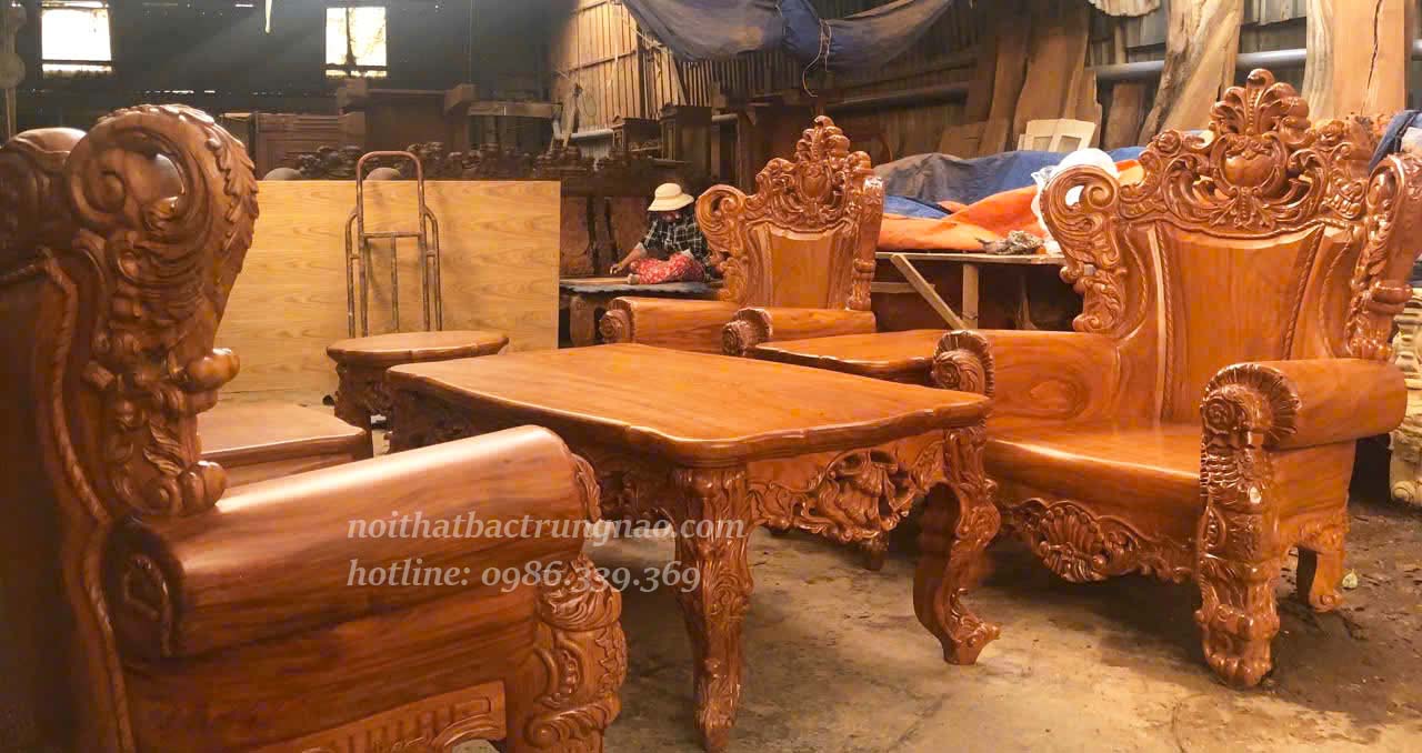Bộ sofa hoàng gia gỗ gõ đỏ CP15GD