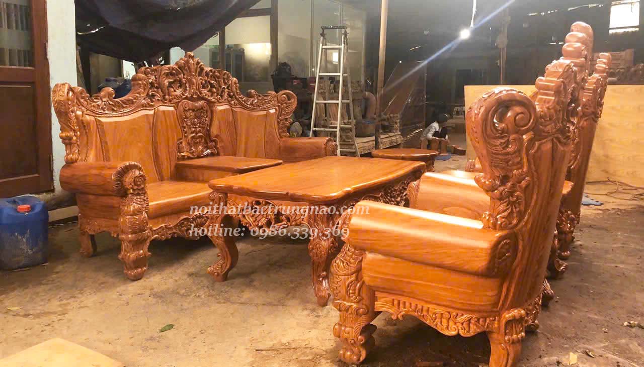 Bộ sofa hoàng gia gỗ gõ đỏ CP15GD