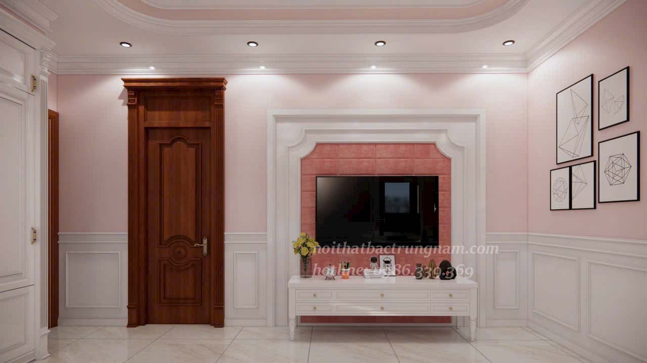 Phòng ngủ màu hồng con gái