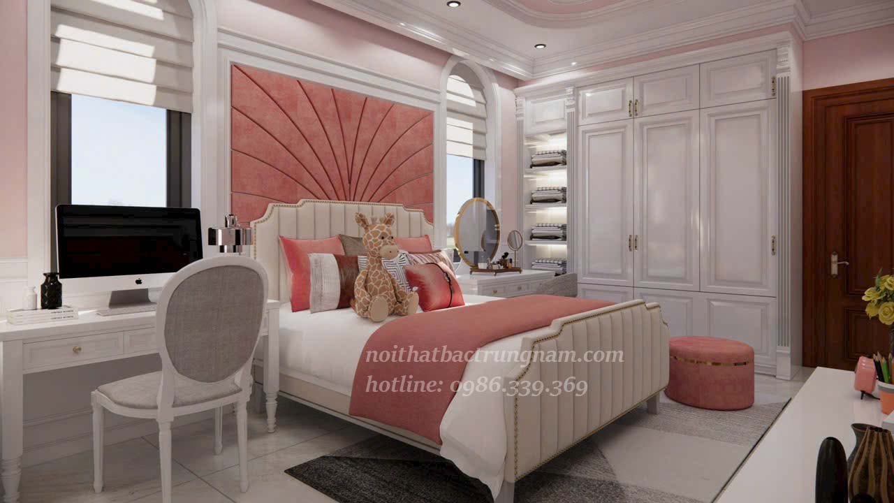 Phòng ngủ màu hồng con gái