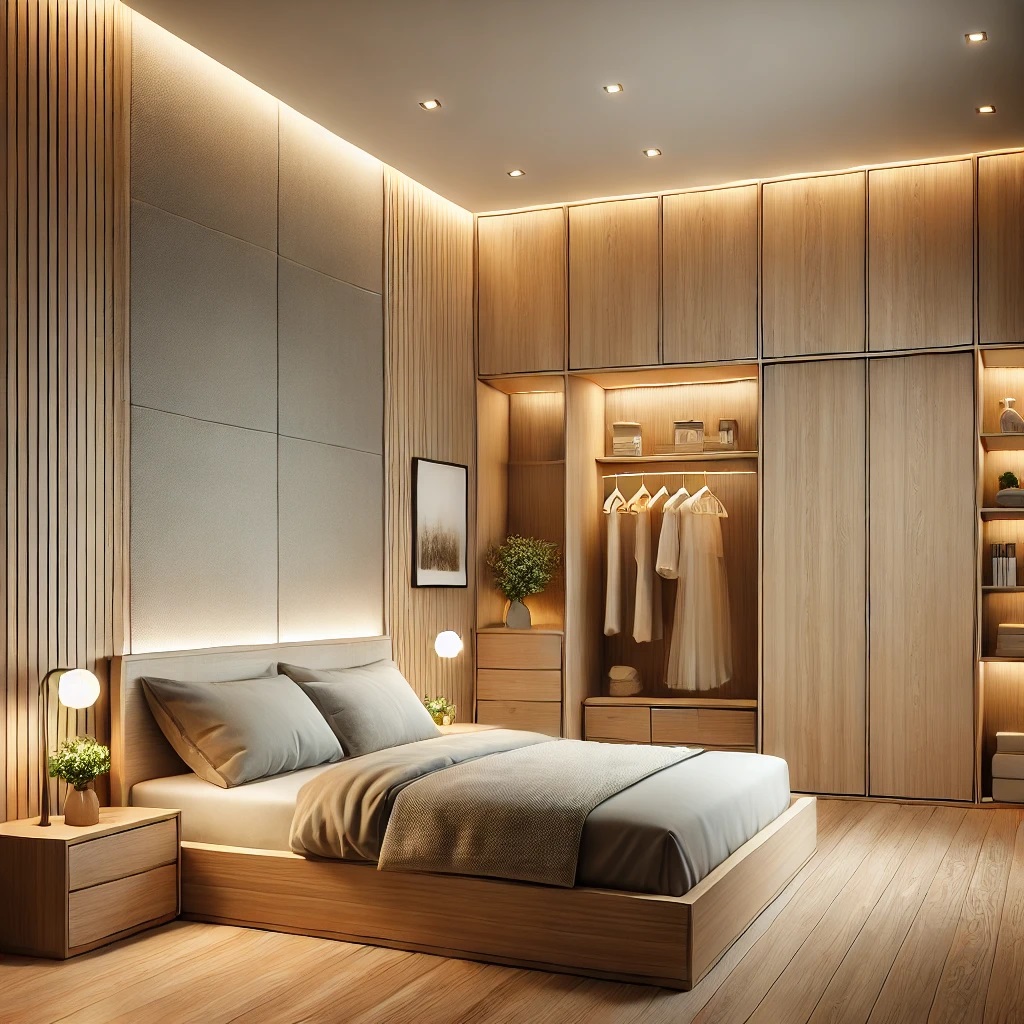 Sử dụng gỗ nhựa trong thiết kế phòng ngủ hiện đại