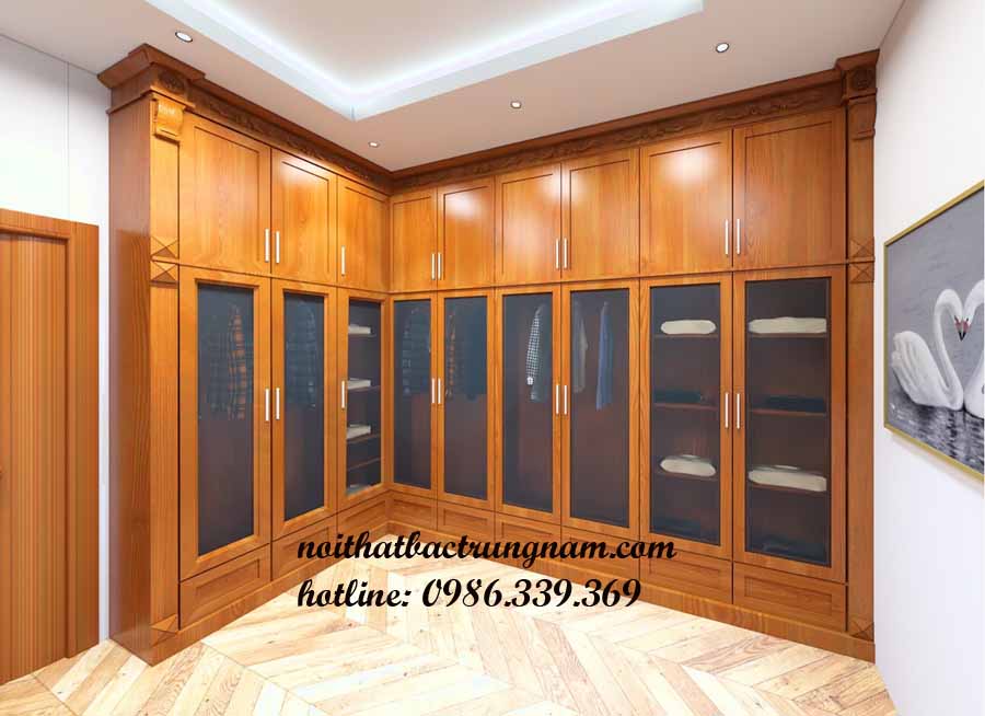 tủ áo sát trần cửa kính