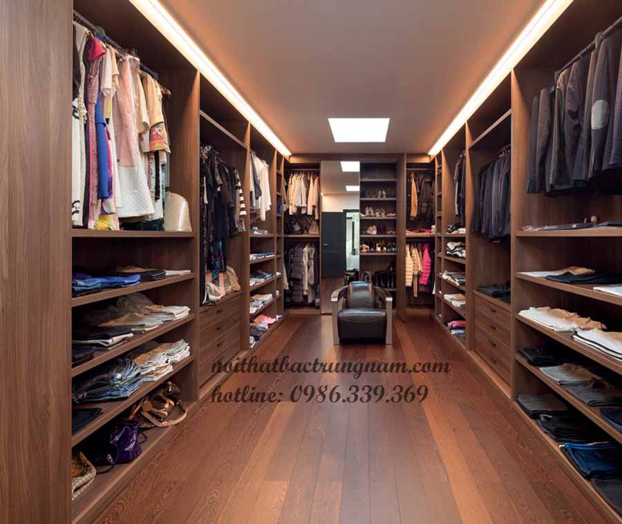 Mẫu tủ áo hiện đại gỗ công nghiệp cho phòng thay đồ 